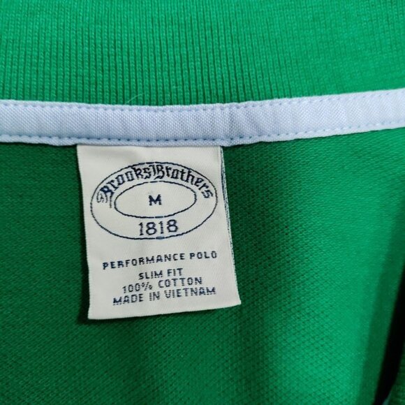 Brooks Brothers Mens Green Polo Shirt Size L Cotton Casual Classic Fit M - Picture 11 of 12